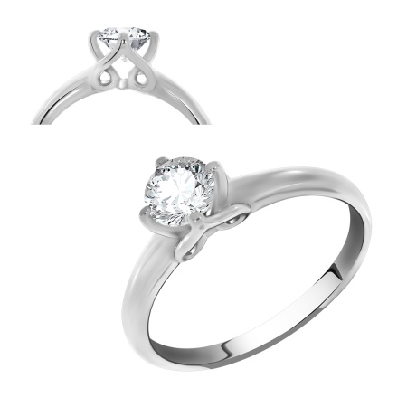 Купить оптом кольцо из серебра с фианитом 1340200135 от Krasnoe