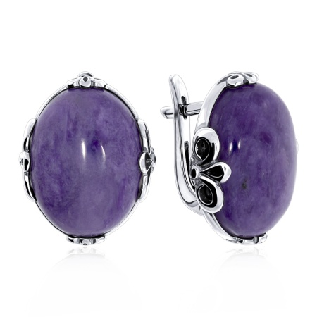 Купить оптом серьги из серебра с чароитами 2340465141 от Krasnoe