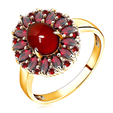 Купить оптом кольцо из серебра с гранатами 1320154314 от Krasnoe