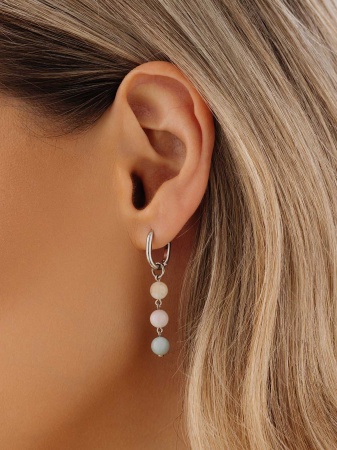 Купить оптом серьги из серебра с бериллами,  морганитами и  аквамаринами 2340875877 от Krasnoe