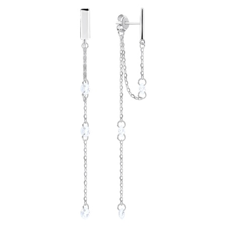 Купить оптом пусеты из серебра с фианитами 2340204780 от Krasnoe