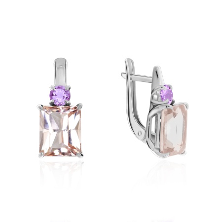 Купить оптом серьги из серебра с фианитами и ситаллами 2340880286-36 от Krasnoe