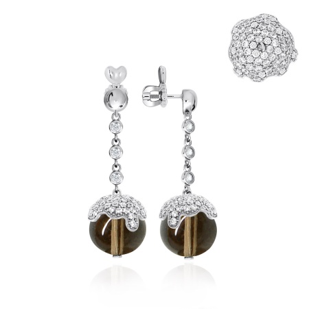 Купить оптом пусеты из серебра с топазами и фианитами 2340101227л от Krasnoe