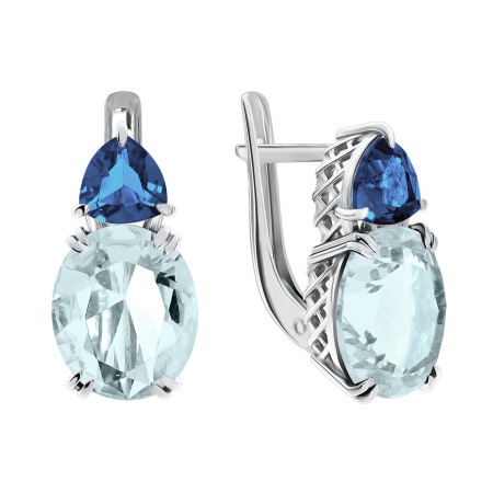 Купить оптом серьги из серебра с кварцами и фианитами 2340180223-79 от Krasnoe