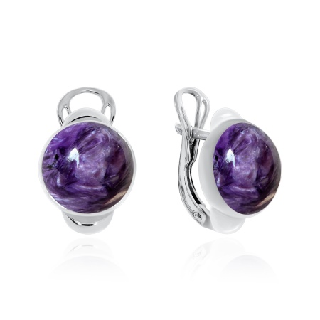 Купить оптом серьги из серебра с чароитами 2340461831 от Krasnoe