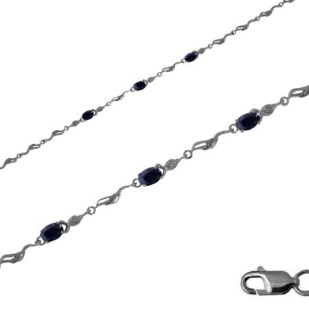 Купить оптом браслет из серебра с сапфирами 3037043536-18 от Krasnoe