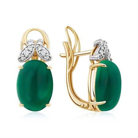 Купить оптом серьги из серебра с агатами и фианитами 2329395099л-60 от Krasnoe