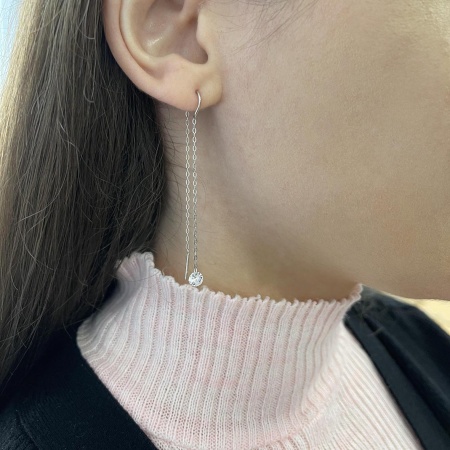 Купить оптом серьги из серебра с фианитами 2340200759-3 от Krasnoe