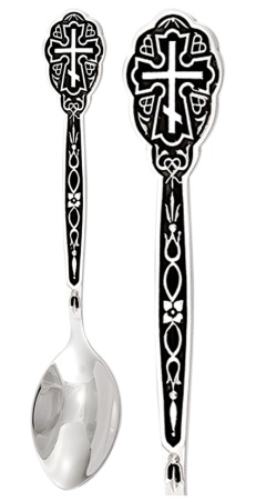 Купить оптом православная ложка из серебра с эмалью 3401060257 от Krasnoe