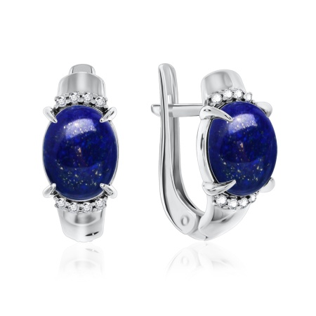 Купить оптом серьги из серебра с лазуритами и фианитами 2340470371л от Krasnoe