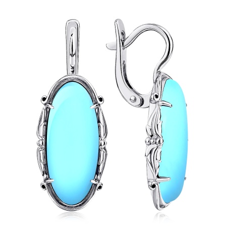 Купить оптом серьги из серебра с бирюзой 2310315063 от Krasnoe