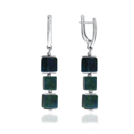 Купить оптом серьги из серебра с хризоколлаами 2340550678 от Krasnoe