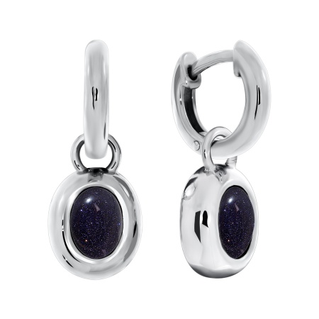 Купить оптом серьги из серебра с синтетическими авантюринами 2340360366-80 от Krasnoe