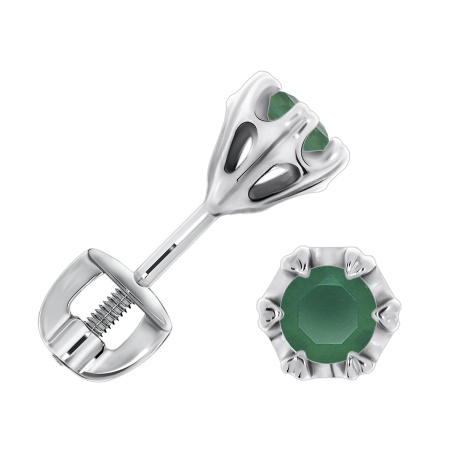 Купить оптом пусеты из серебра с агатами П340390642-60 от Krasnoe