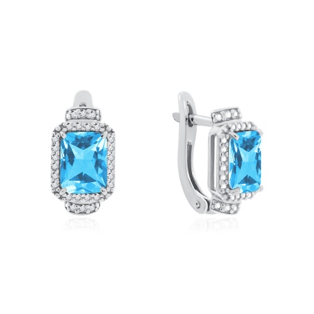 Купить оптом серьги из серебра с топазами и фианитами 2340701937л от Krasnoe