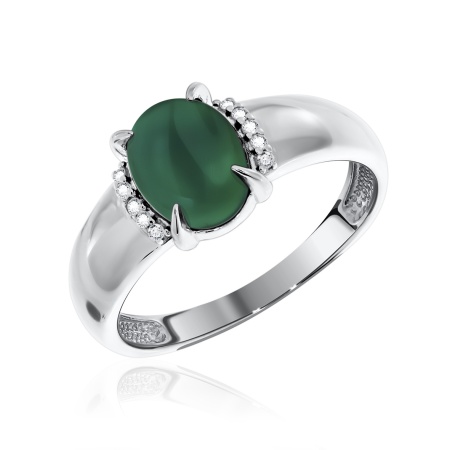Купить оптом кольцо из серебра с агатом и фианитами 1340390371л-60 от Krasnoe