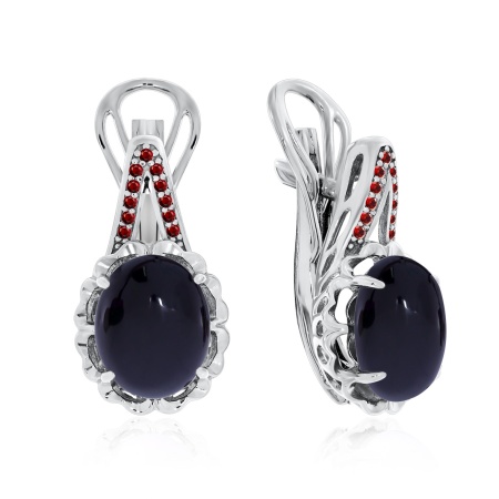 Купить оптом серьги из серебра с агатами и ситаллами 2340391213л-23 от Krasnoe