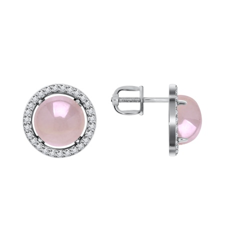 Купить оптом пусеты из серебра с халцедонами и фианитами 2340602055-35 от Krasnoe