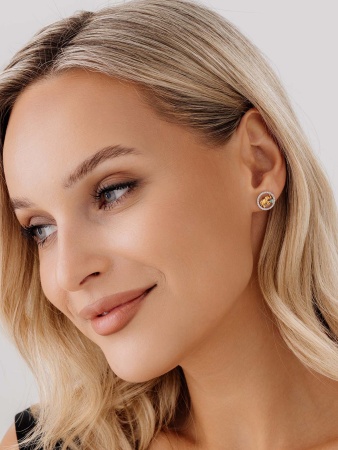 Купить оптом пусеты из серебра с агатами и фианитами 2350391940л-60 от Krasnoe