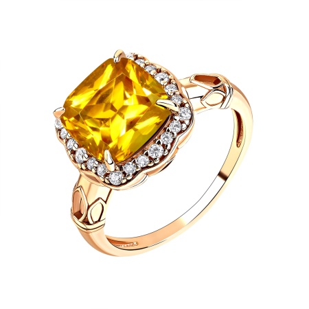 Купить оптом кольцо из серебра с цитрином и фианитами 1320111964л от Krasnoe