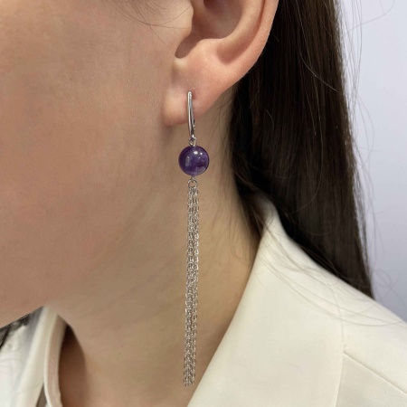 Купить оптом серьги из серебра с аметистами 2340062312 от Krasnoe