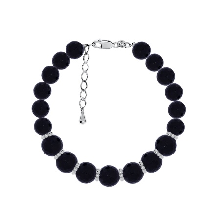 Купить оптом браслет из серебра с ониксами 4340436444-17 от Krasnoe