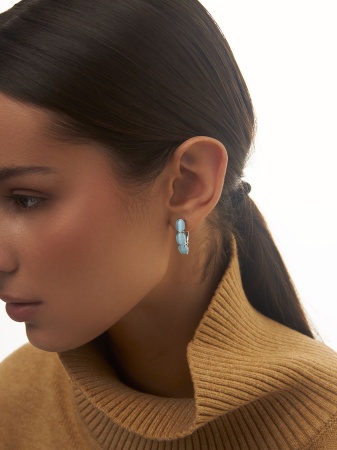 Купить оптом серьги из серебра с кошачий глазами 2340265159 от Krasnoe