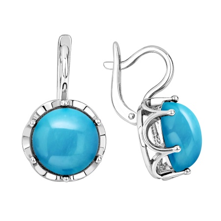 Купить оптом серьги из серебра с бирюзой 2340Б25153 от Krasnoe