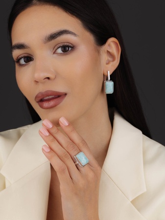 Купить оптом серьги из серебра с амазонитами 2340375905 от Krasnoe