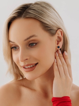 Купить оптом пусеты из серебра с топазами П340073165-76 от Krasnoe