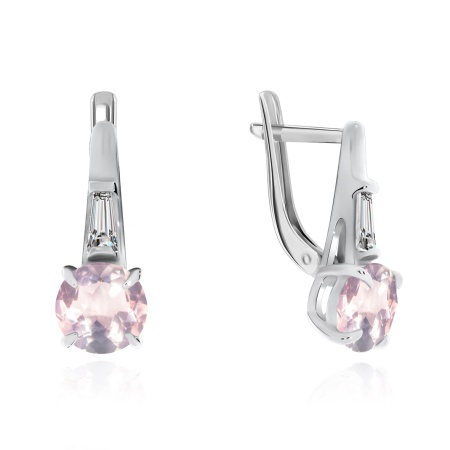 Купить оптом серьги из серебра с кварцем и фианитами 2340100284-30 от Krasnoe