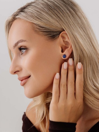 Купить оптом пусеты из серебра с лазуритами П340472680 от Krasnoe