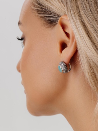 Купить оптом серьги из серебра с амазонитами 2310371526 от Krasnoe