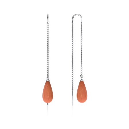 Купить оптом серьги из серебра с кораллами 2340280721 от Krasnoe