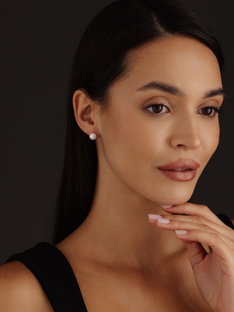 Купить оптом пусеты из серебра с жемчугами 2340241685 от Krasnoe