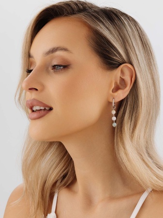 Купить оптом серьги из серебра с бериллами,  морганитами и  аквамаринами 2340875877 от Krasnoe