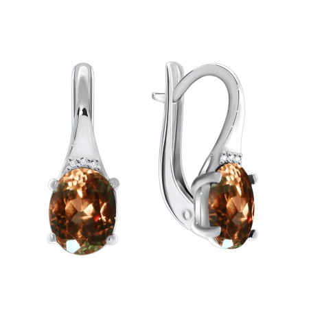 Купить оптом серьги из серебра с кристалл ювелирныйами и фианитами 2340290027-98 от Krasnoe