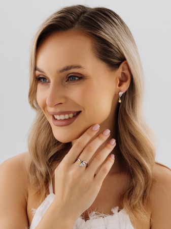 Купить оптом серьги из серебра с фианитами 2340205885-50 от Krasnoe