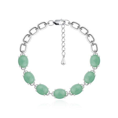 Купить оптом браслет из серебра с авантюринами 4340366639-1-60-17 от Krasnoe