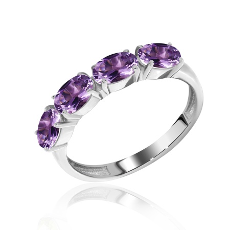 Купить оптом кольцо из серебра с аметистами 1340061182 от Krasnoe