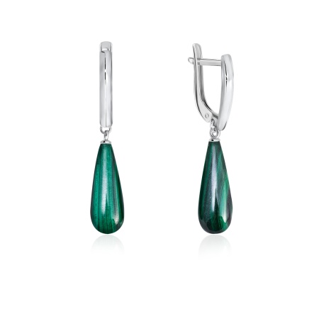 Купить оптом серьги из серебра с малахитами 2340380346 от Krasnoe