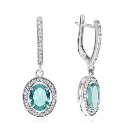 Купить оптом серьги из серебра с кварцем и фианитами 2340183626л-78 от Krasnoe