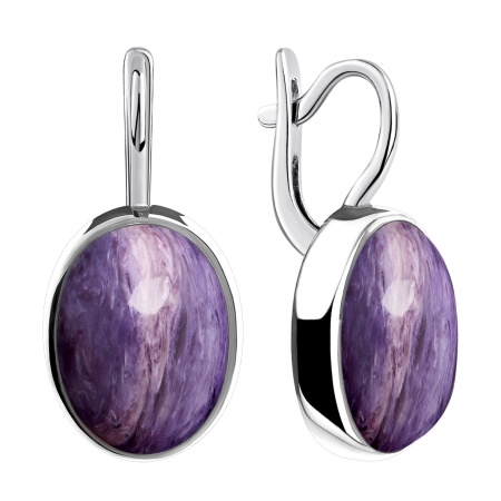 Купить оптом серьги из серебра с чароитами 2340460932-1 от Krasnoe