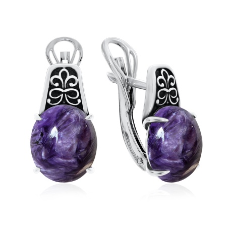 Купить оптом серьги из серебра с чароитами 2310460993 от Krasnoe