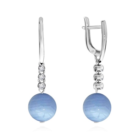 Купить оптом серьги из серебра с агатами и фианитами 2340390830л-84 от Krasnoe