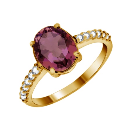 Купить оптом кольцо из серебра с кристаллом, кристалл ювелирныйом и фианитами 1320290185-33 от Krasnoe