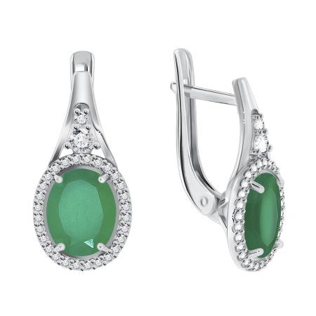 Купить оптом серьги из серебра с агатами и фианитами 2340390182л-60 от Krasnoe