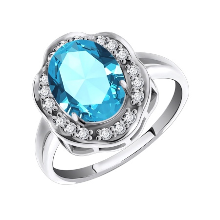 Купить оптом кольцо из серебра с кварцем и фианитами 1340180141-73 от Krasnoe