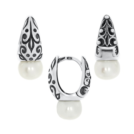 Купить оптом серьги из серебра с жемчугами 2310050864-1 от Krasnoe