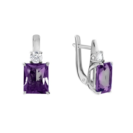 Купить оптом серьги из серебра с фианитами и ситаллами 2340880286-90 от Krasnoe